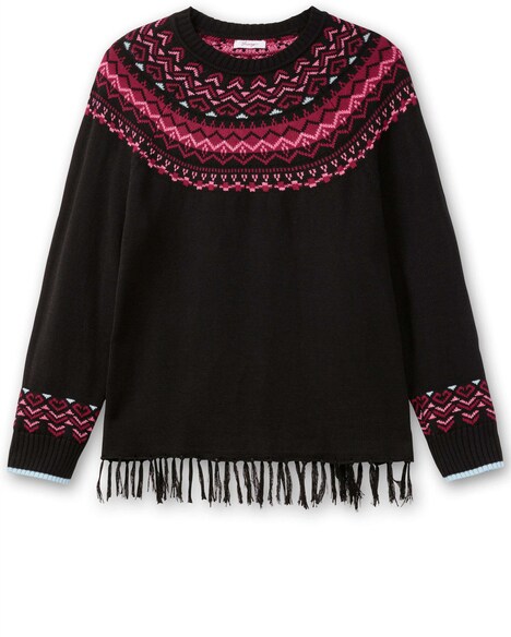 Rundhalspullover Langarm Norweger Ohne Kragen