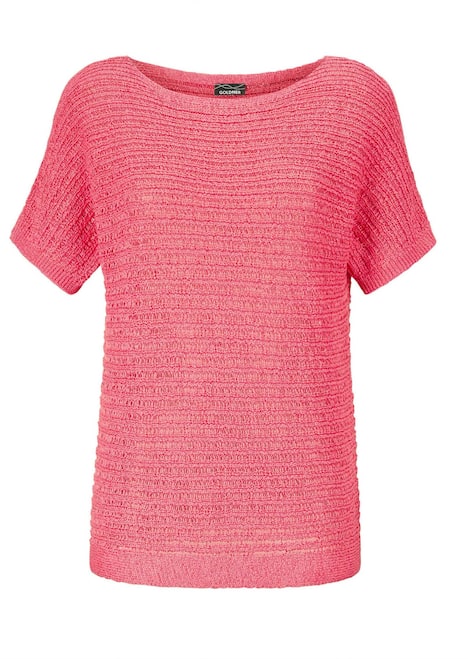 Kurzarm-Pullover mit Rippen