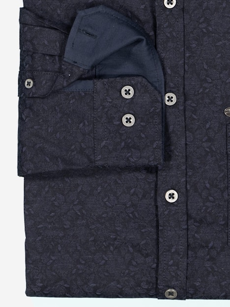 engbers Herren Langarm-Hemd gemustert , Saphirblau