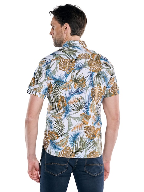 Herren Kurzarm-Hemd gemustert , Khaki