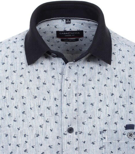 Leinenhemd Kurzarm Print Casual Fit