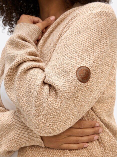 Strickjacke Strickjacke in softer Strukturqualität Langarm Ohne Kragen