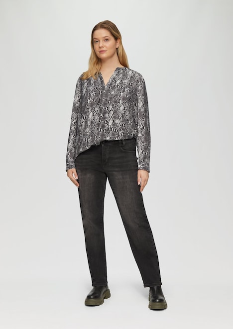 Bluse mit Animal-Print aus Viskosemix