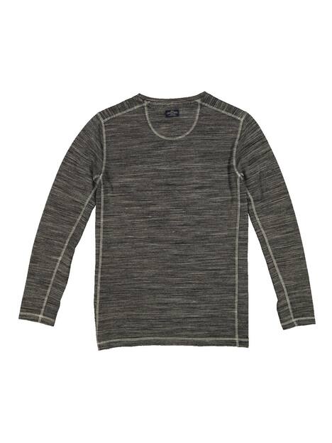 engbers Herren Langarm-Shirt gestreift , Dunkelgrau