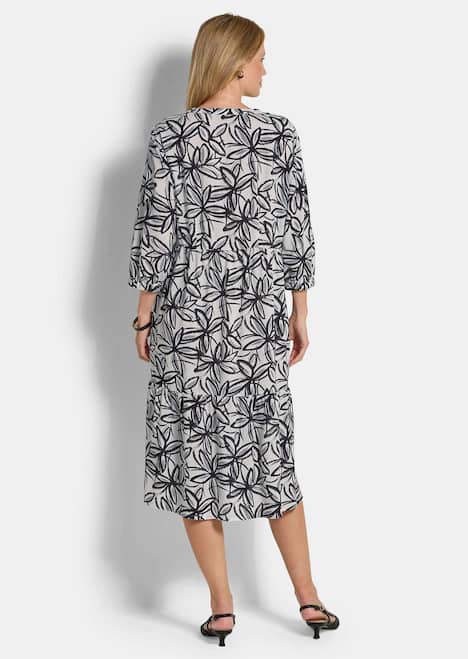 Viskosekleid mit floralem Muster
