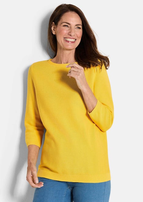 Eleganter Baumwollpullover, Halbarm