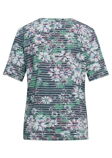 Gestreepte shirt met bloemmotief