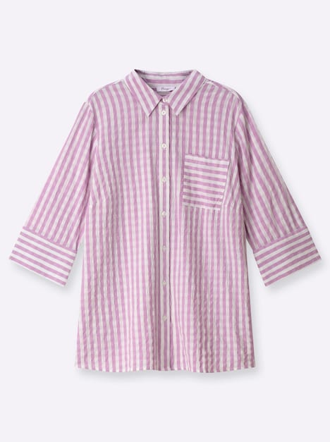 3/4-Arm-Bluse 3/4-Arm Hemdkragen
