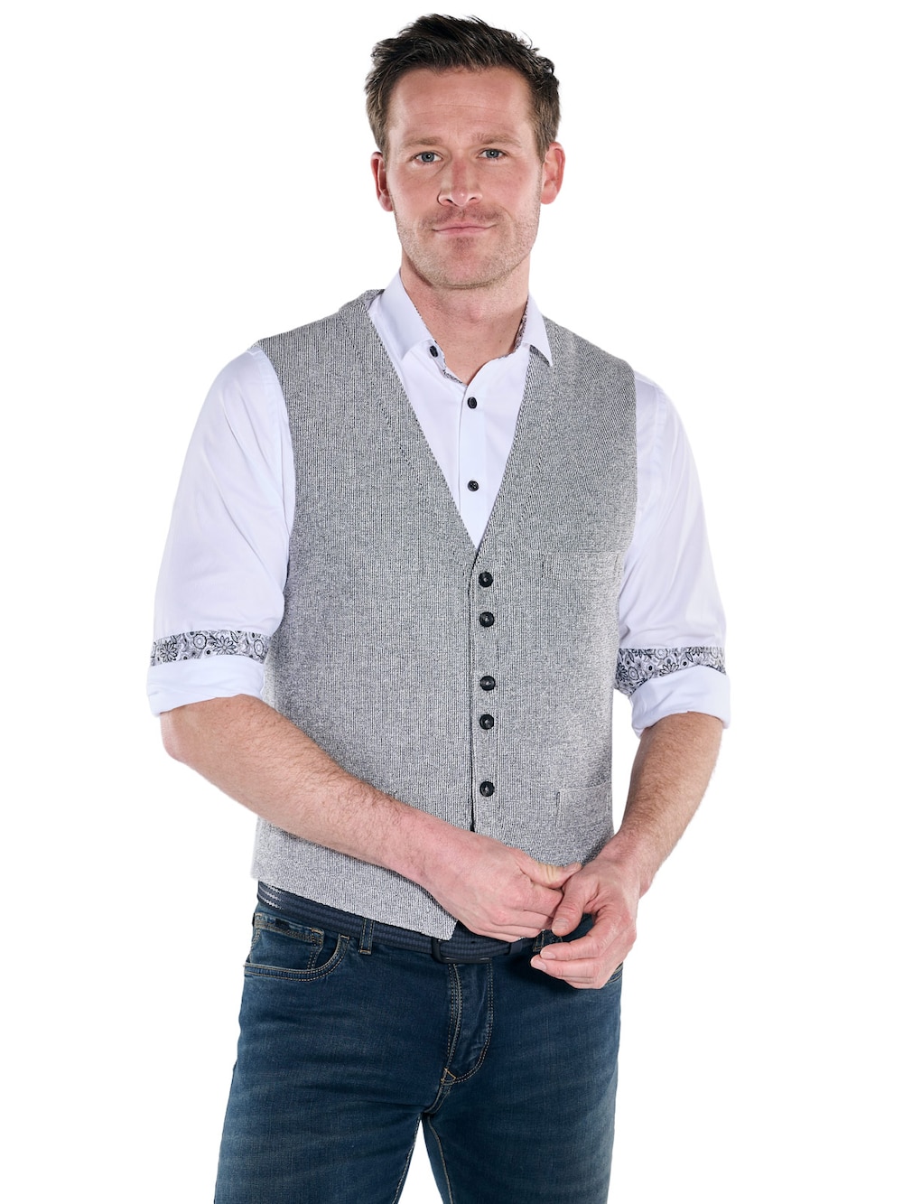 Herren Weste , Dunkelgrau