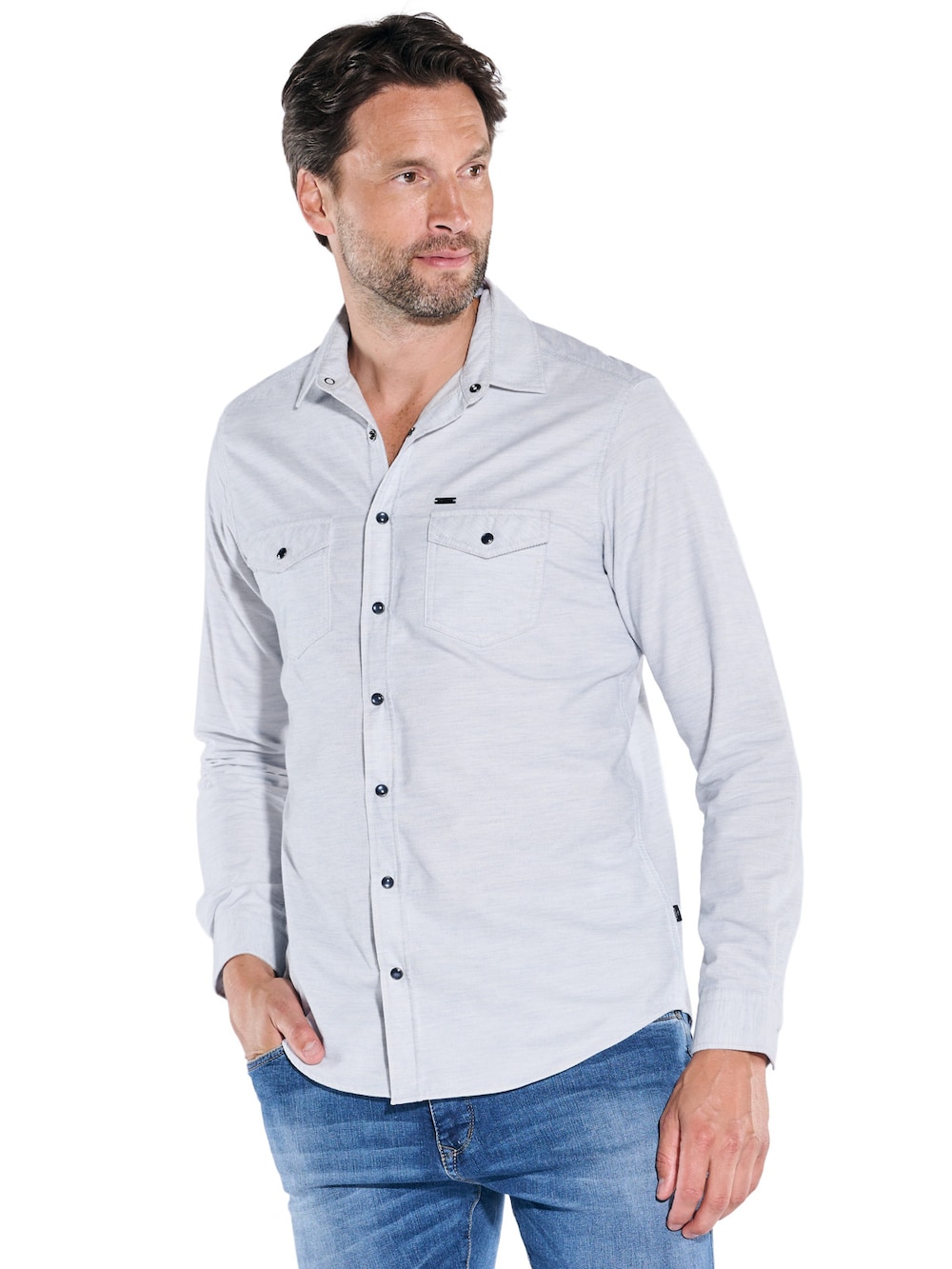 engbers Herren Langarm-Hemd uni , Hellblau