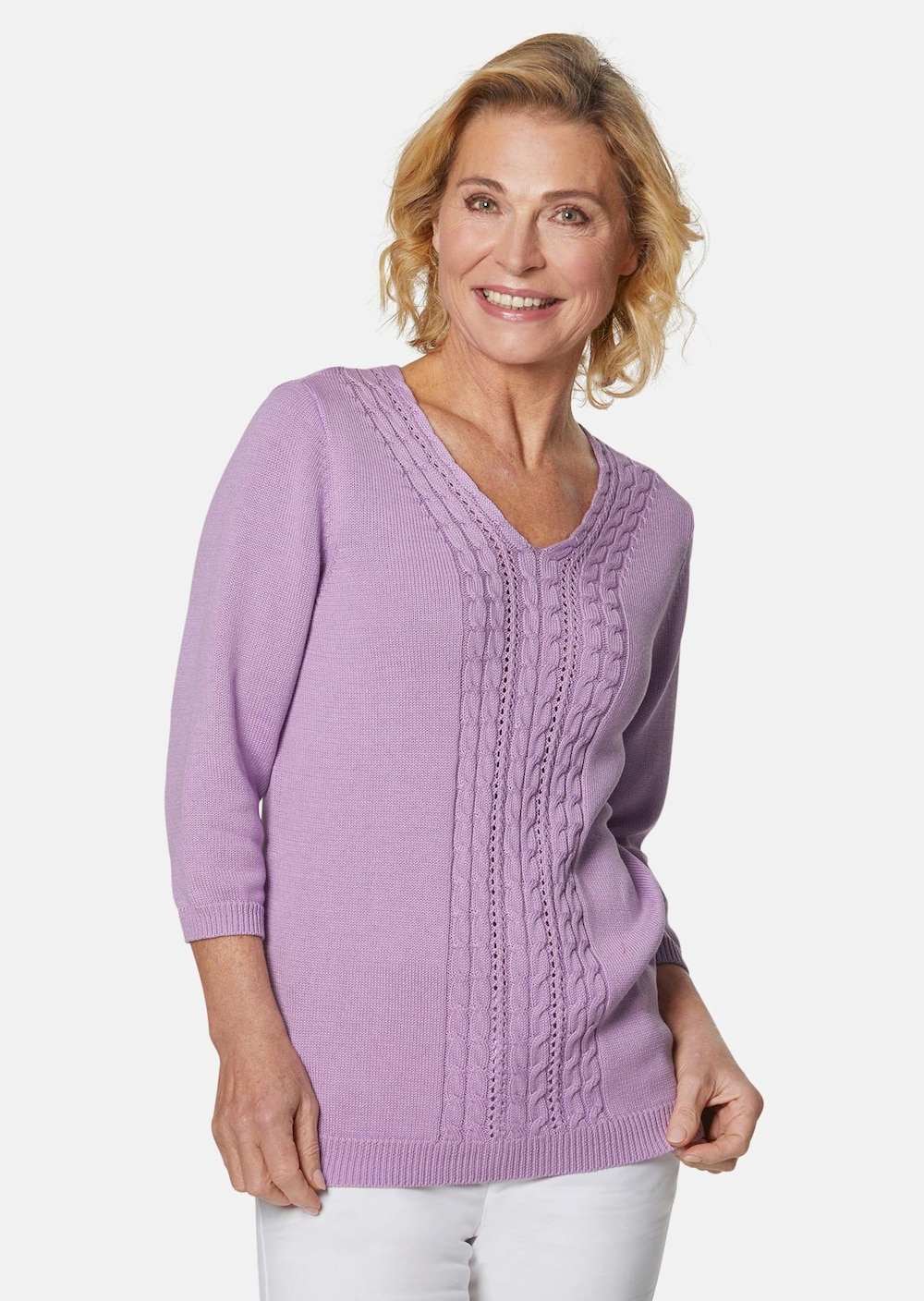 Superweicher V-Pullover in Leichtstrick