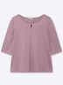 3/4-Arm-Shirt 3/4-Arm-Shirt mit Cut-out vorn 3/4-Arm Uni Ohne Kragen