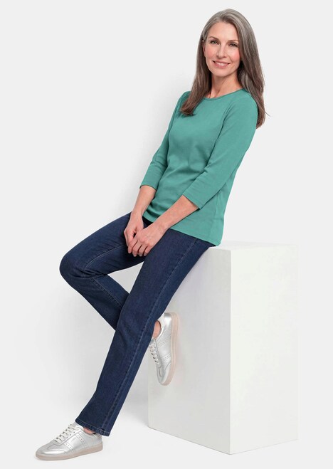 Basic shirt met boothals