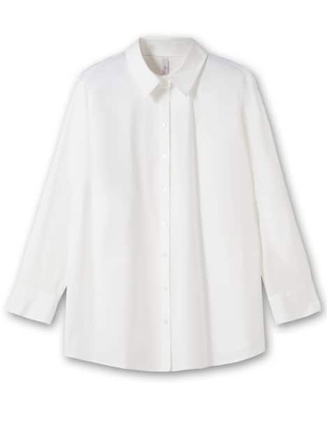 Hemdbluse Langarm Uni Hemdkragen