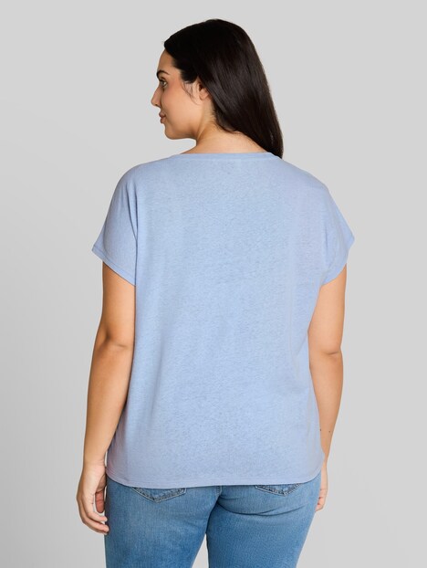 T-Shirt mit Leinenanteil