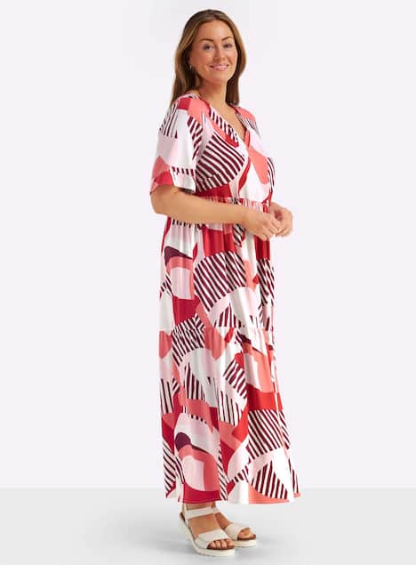 Kleid Kurzarm Ohne Kragen