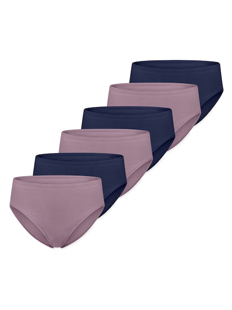 Schiesser Damen Slip Essentials 6-Pack mauve,admiral