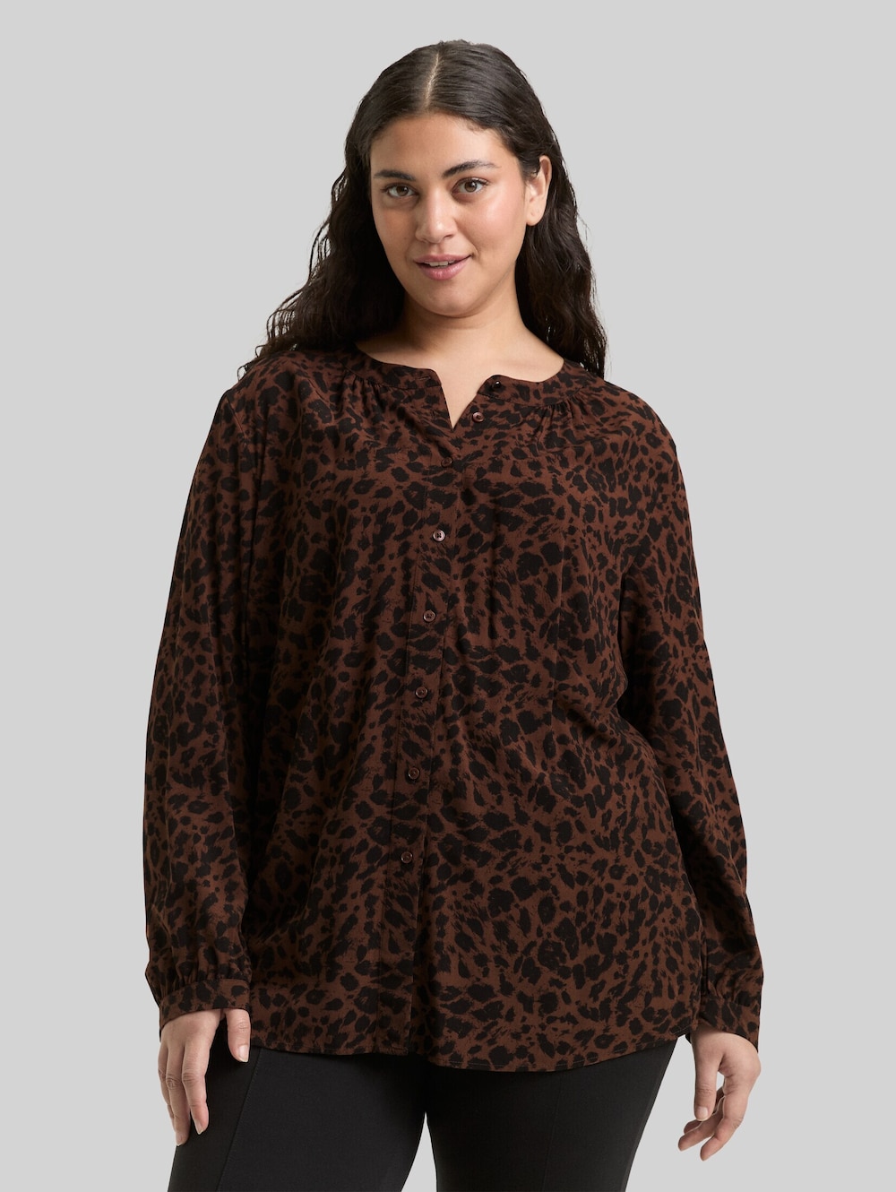 Bluse mit Leo-Print