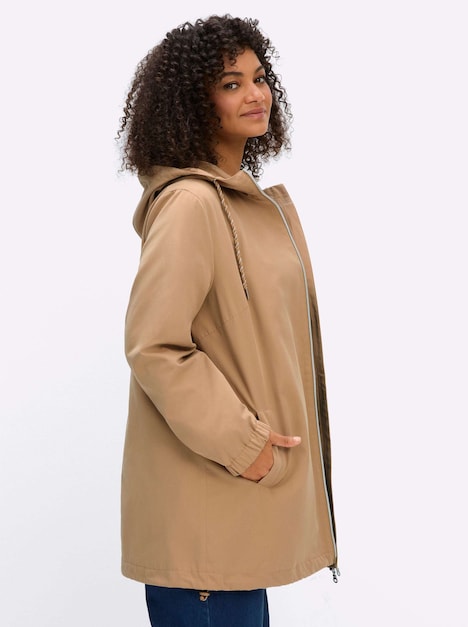 Jacke Übergangsjacke in A-Linie Langarm Kapuzenkragen