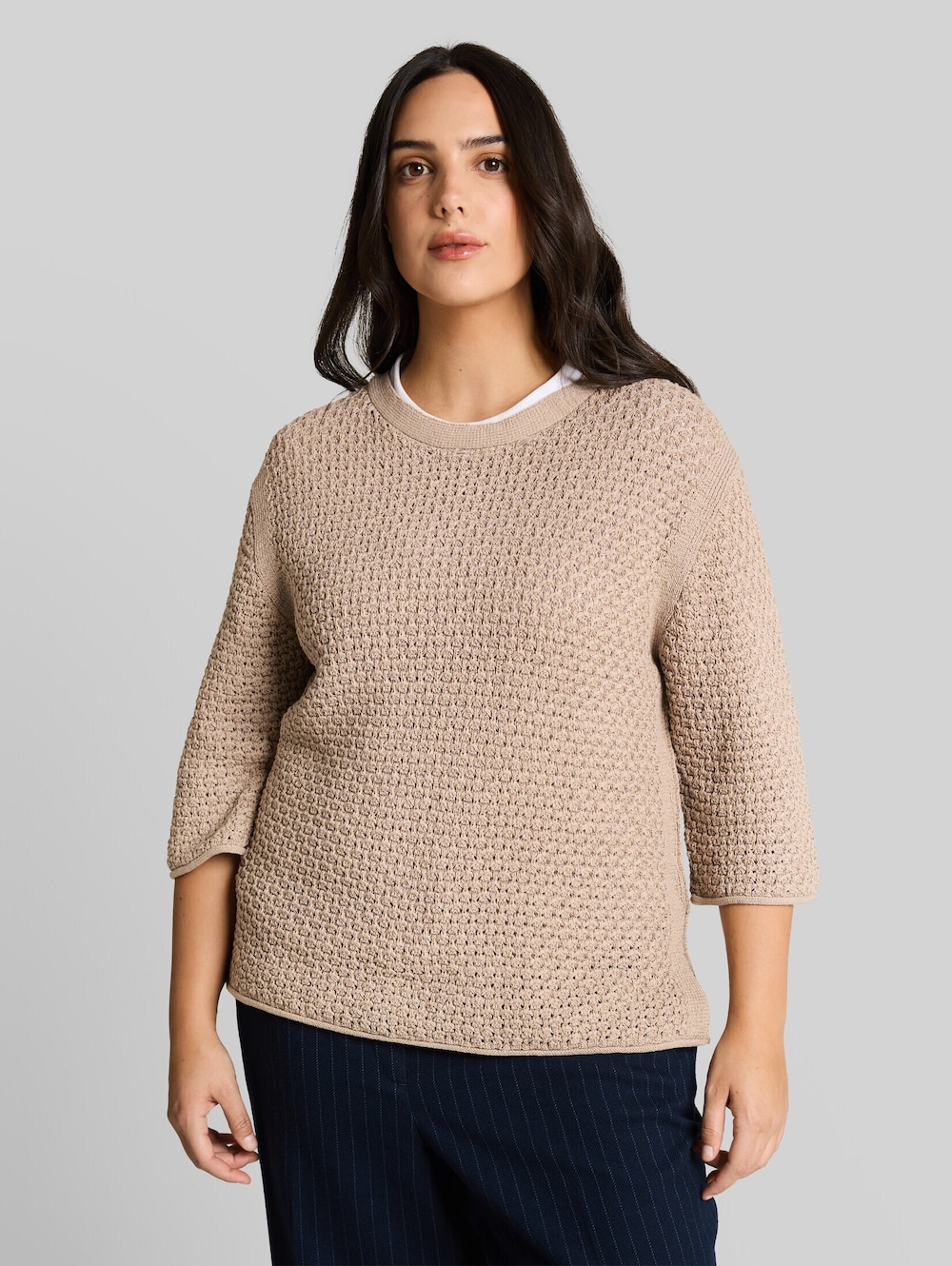Loose Fit Strickpullover mit Lochmuster