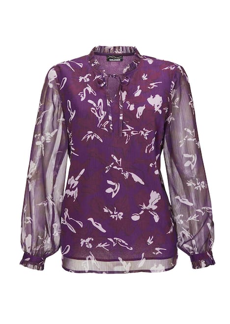 GOLDNER Blouse Chiffon blouse met elastische manchetten