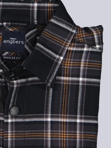 engbers Herren Overshirt kariert , Schwarz