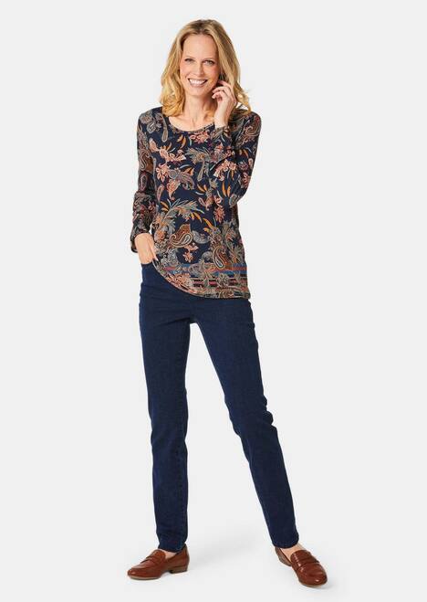 Gedessineerd shirt in krachtige kleuren