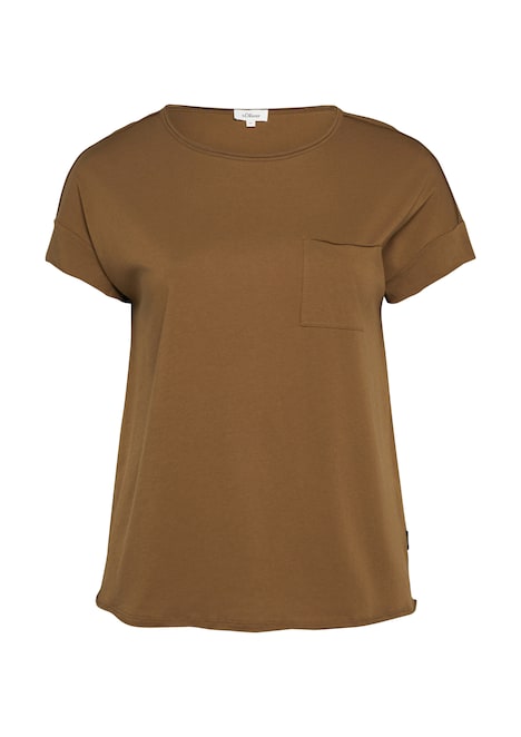 Ärmelloses Jersey-T-Shirt mit Rundhals und Brusttasche