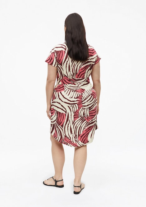 Leinenmix-Kleid mit Eingrifftaschen