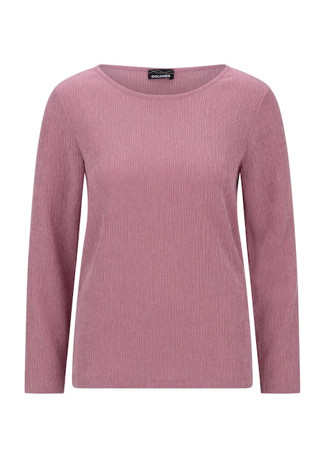 Langarm Melange Jersey-Oberteil