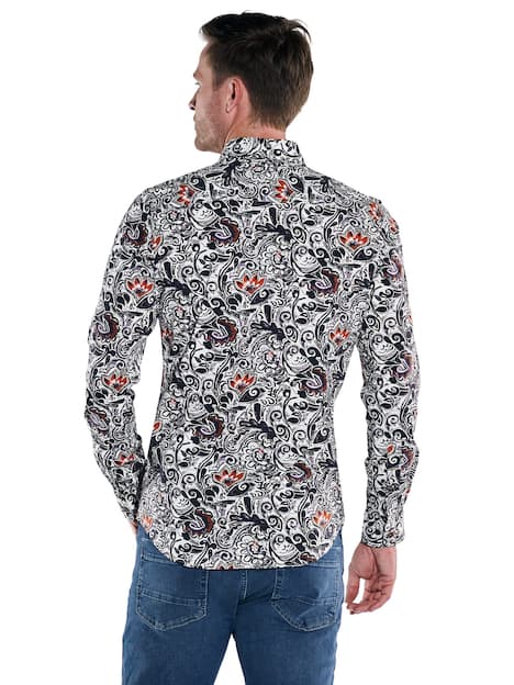 engbers Herren Langarm-Hemd gemustert , Rostorange