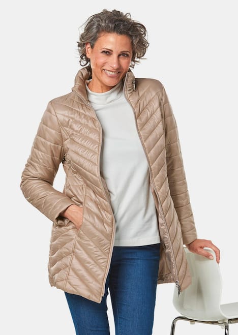 GOLDNER Gewatteerd jack Flatteus, licht, lang gewatteerd jack