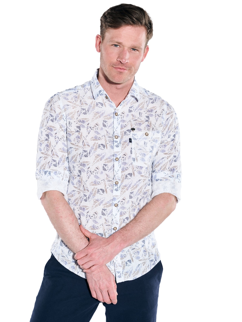 Langarm-Hemd gemustert