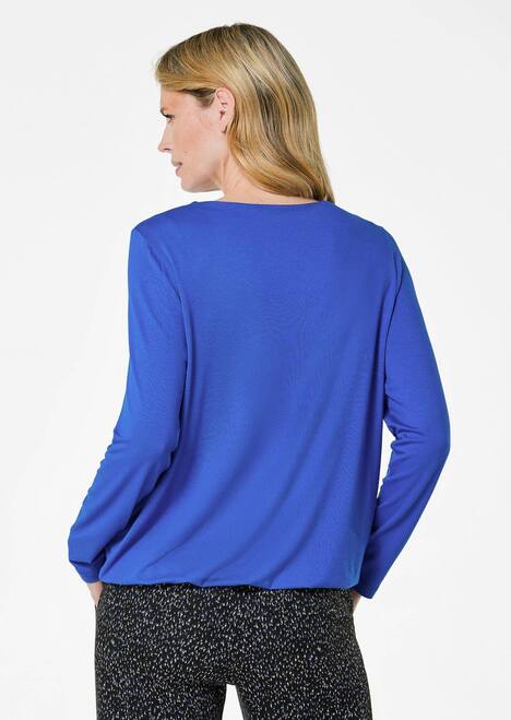 Langarmshirt mit Wasserfallausschnitt