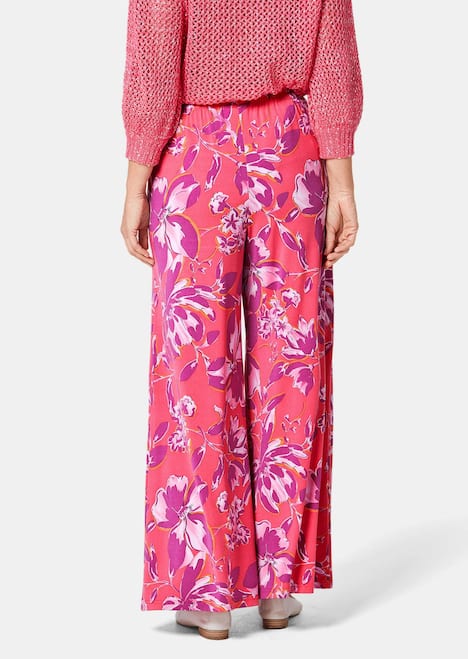 GOLDNER Palazzo-broek Palazzobroek met zomerse print