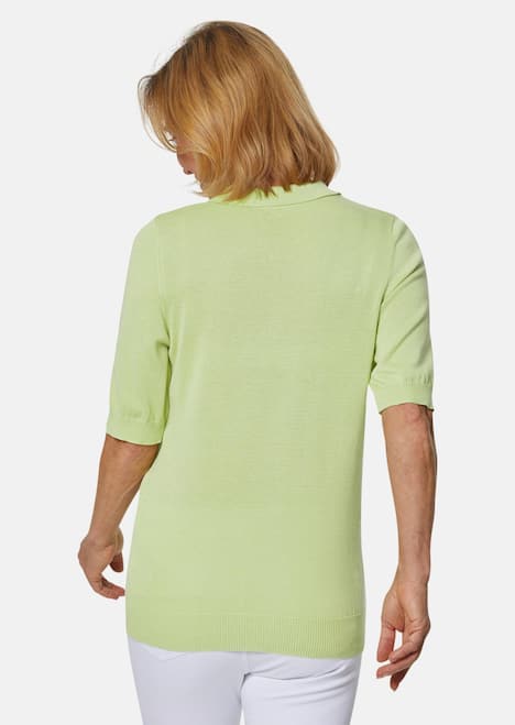 Kurzarm Strickpullover mit adrettem Kragen