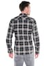 Herren Karo Overshirt mit Reißverschluss , Schwarzbraun