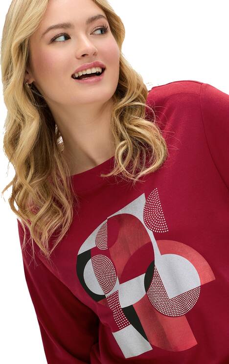 Langarm-Shirt Langarm Sonstiges Muster Ohne Kragen