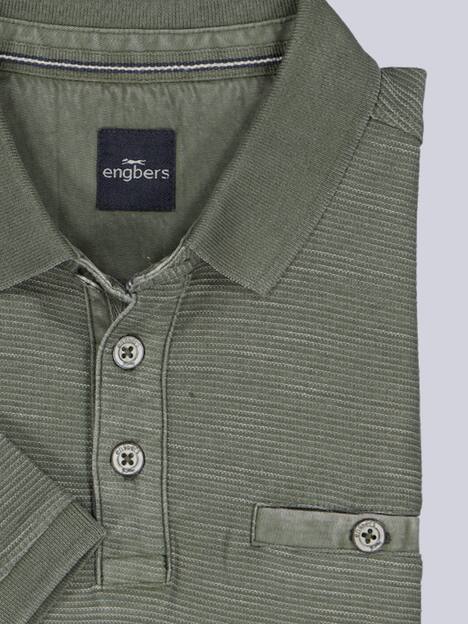 engbers Herren Polo-Shirt strukturiert , Oliv