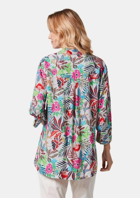 Gedessineerde blouse met exotisch patroon