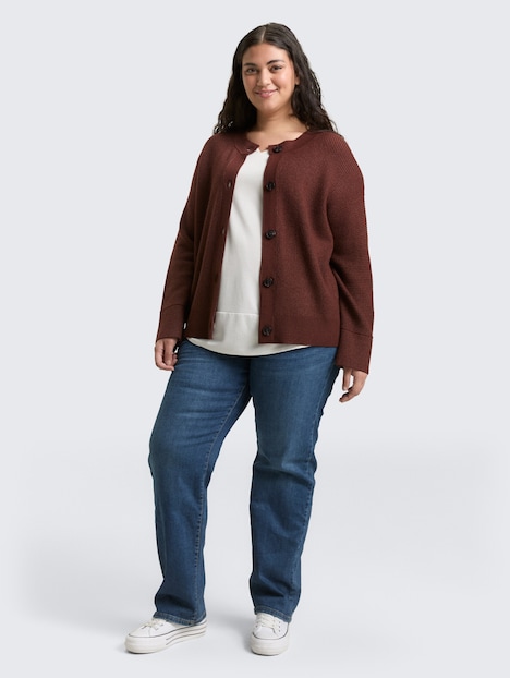 Oversize Cardigan mit Rundhalsausschnitt