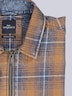 Herren Kurzarm-Hemd mit Reißverschluss , Cognac