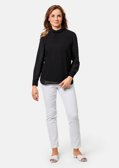 GOLDNER Blouse Flatteuze blouse zonder sluiting met modieuze kraag