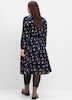 Druckkleid Langarm Sonstiges Muster Ohne Kragen