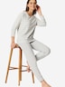 Schiesser Damen Pyjama Casual Essentials - silbergrau-mel.