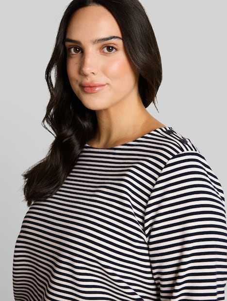 Langarmshirt mit Knopf-Details