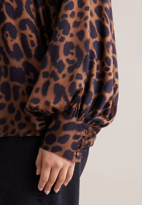 Damen Ausgestellte Bluse - Druck