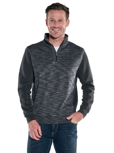 engbers Herren Sweatshirt mit Strukturwechsel , Anthrazit