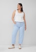 Cropped-Jeans / Mid Rise / Straight Fit / offener Saum