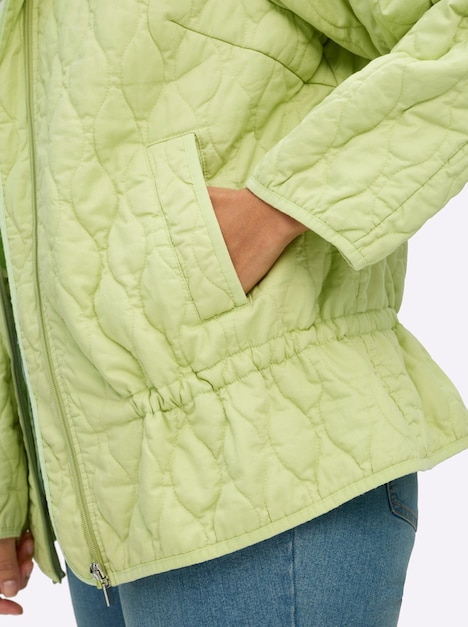 Kapuzenjacke Steppjacke mit Kapuze und Kordelzug Langarm Kapuzenkragen